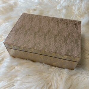 Gold and Pink Feather Patterned Box